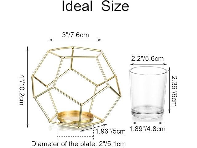 Theelicht-kaarsenhouder goudkleurig (6) - afbeelding 1 van  2