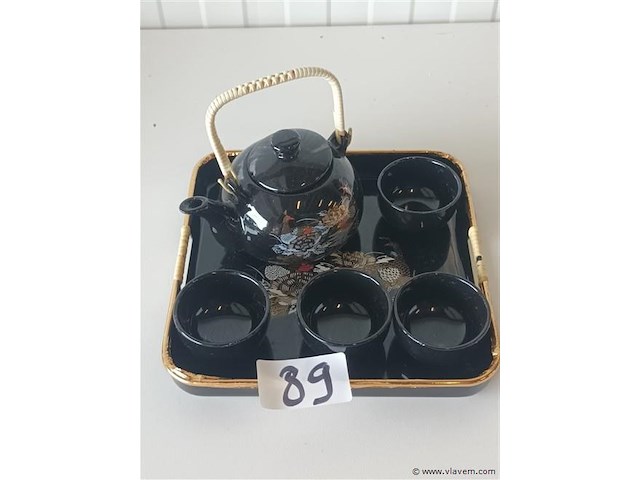 Theeset en dienblad - afbeelding 1 van  2