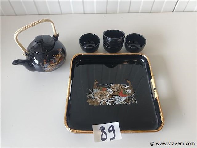 Theeset en dienblad - afbeelding 2 van  2