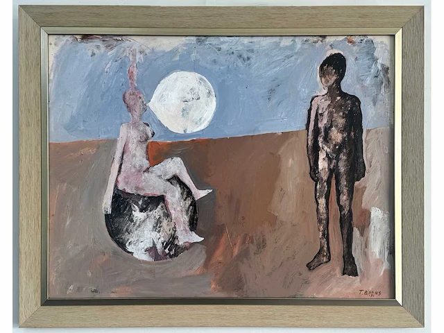Theo boons - naaktfiguren in landschap - acryl op board - afbeelding 7 van  10