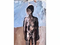 Theo boons - naaktfiguren in landschap - acryl op board - afbeelding 3 van  10