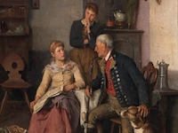 Théodore gérard (1829-1902), the newspaper, 1893, oil on canvas 80 x 57 cm. (31 1/2 x 22.44 in.), frame: 110 x 87 cm. (43.31 x 34 1/4 in.)