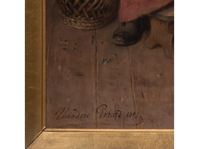 Théodore gérard (1829-1902), the newspaper, 1893, oil on canvas 80 x 57 cm. (31 1/2 x 22.44 in.), frame: 110 x 87 cm. (43.31 x 34 1/4 in.) - afbeelding 4 van  7