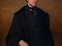 Théodore-joseph caneel (1817-1892), portrait of a man holding a walking stick, 1856, oil on canvas 124 x 94 cm. (48.82 x 37.00 in.), frame: 147 x 117 cm. (57.86 x 46.06 in.)
