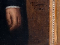 Théodore-joseph caneel (1817-1892), portrait of a man holding a walking stick, 1856, oil on canvas 124 x 94 cm. (48.82 x 37.00 in.), frame: 147 x 117 cm. (57.86 x 46.06 in.) - afbeelding 4 van  5