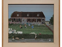 Thérèse coustry (1950), 'lessine sur l'herbe', oil on board 50 x 60 cm. (19.67 x 23.62 in.), frame: 65 x 75 cm. (25.58 x 29.53 in.) - afbeelding 2 van  8