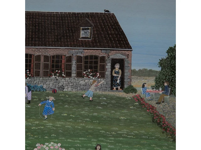 Thérèse coustry (1950), 'lessine sur l'herbe', oil on board 50 x 60 cm. (19.67 x 23.62 in.), frame: 65 x 75 cm. (25.58 x 29.53 in.) - afbeelding 8 van  8