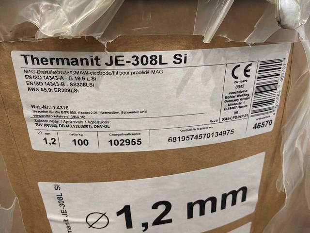 Thermanit je-308l si lasdraad op bobijn (4x) - afbeelding 2 van  2