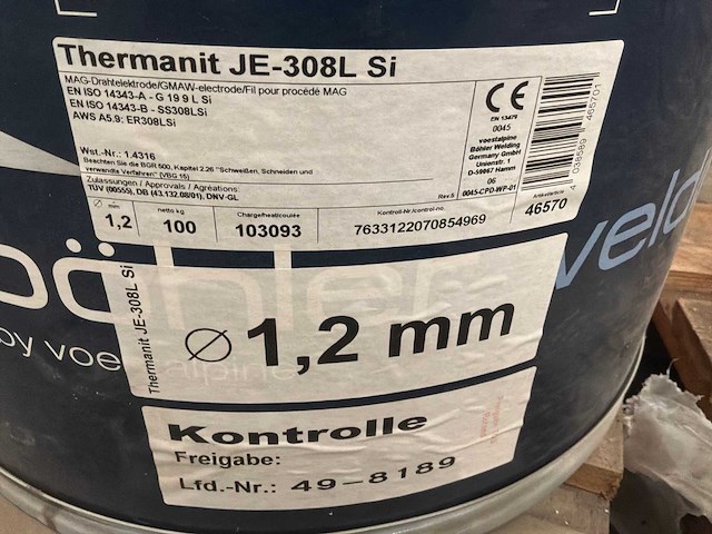 Thermanit je-308l si lasdraad op bobijn (4x) - afbeelding 3 van  3