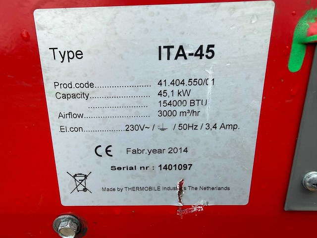 Thermobil - ita-45 - mazout brander - overige werkplaatsinventaris - afbeelding 5 van  14