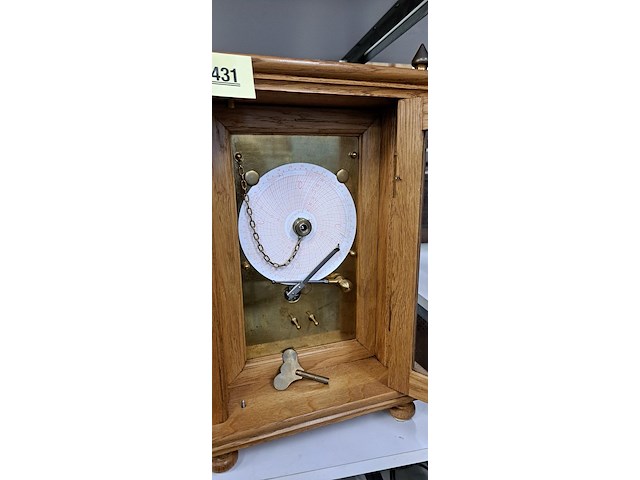 Thermograaf in eiken kast - afbeelding 2 van  2