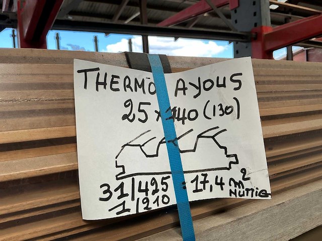 Thermowood ayous tand-en groef planken (32x) - afbeelding 3 van  3