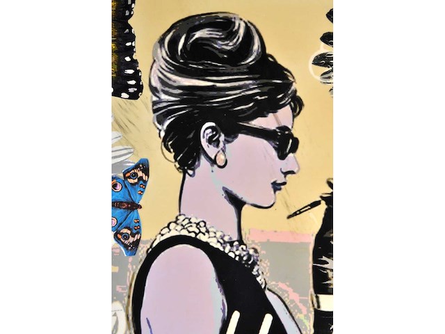 Thierry auger - audrey - gemengde techniek op doek - 100x100 cm - afbeelding 10 van  14