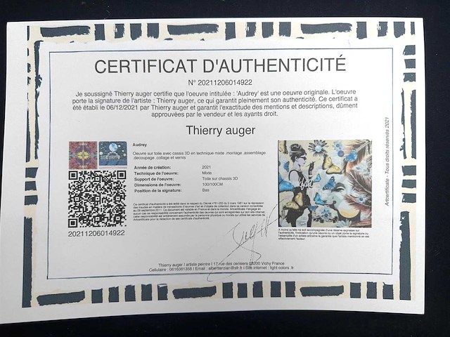 Thierry auger - breakfast at tiffany's - gemengde techniek op doek - 100x100 cm - afbeelding 5 van  14