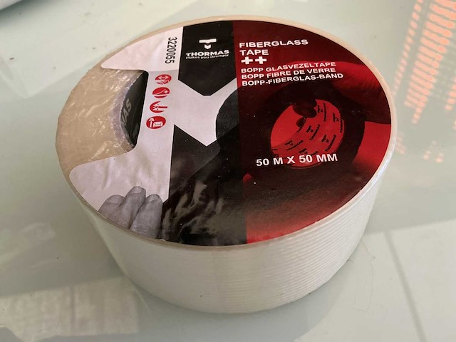 Thomas 50 m x 50 mm glasvezel tape (14x) - afbeelding 1 van  1