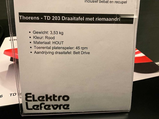 Thorens td 203 platenspeler - afbeelding 1 van  2