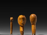 Three bone lega tutimbitimbi or mini phalluses, d.r. congo, h 5 - 6 cm