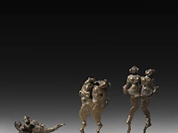 Three erotic brass betel nut cutters, india, h 16 cm (tallest)