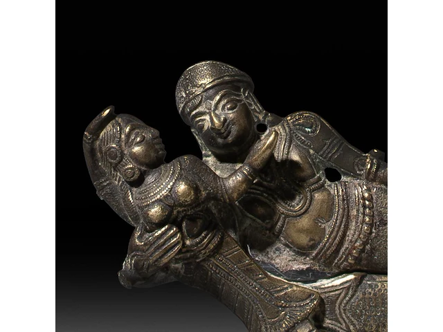 Three erotic brass betel nut cutters, india, h 16 cm (tallest) - afbeelding 5 van  5