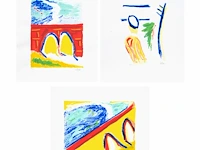Three lithographs by etienne elias (1936-2007), n° 36/50 24 x 32 cm. (9.44 x 12.59 in.), frame: 51.5 x 59 cm. (20.28 x 23.23 in.)