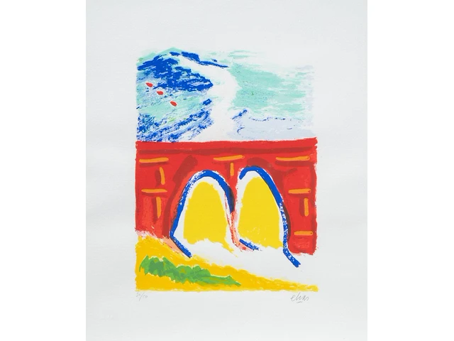 Three lithographs by etienne elias (1936-2007), n° 36/50 24 x 32 cm. (9.44 x 12.59 in.), frame: 51.5 x 59 cm. (20.28 x 23.23 in.) - afbeelding 13 van  14
