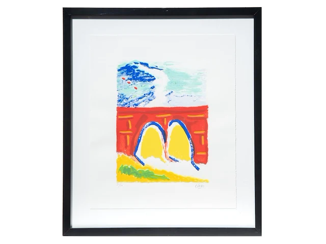 Three lithographs by etienne elias (1936-2007), n° 36/50 24 x 32 cm. (9.44 x 12.59 in.), frame: 51.5 x 59 cm. (20.28 x 23.23 in.) - afbeelding 14 van  14