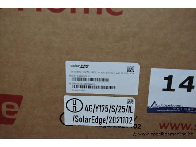 Thuisbatterij, solaredge, bat-10k1p0b-12, 10kwh, 400v, werking niet gekend - afbeelding 2 van  2