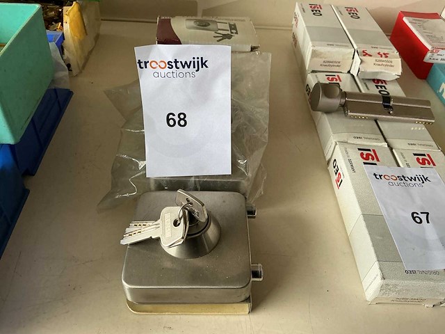 Thytan cilinder slot voor glasdeur met 3 sleutels (4x) - afbeelding 2 van  2