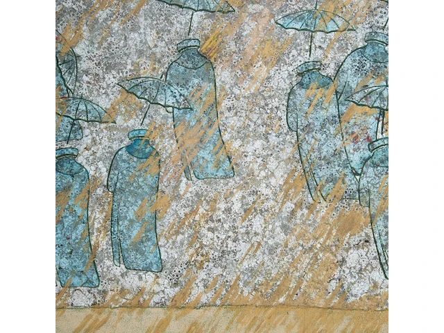 Tien quyet, woman in the rain, 2002, mixed media, 90 x 91 cm. (35.42 x 35.82 in.), frame: 95.5 x 96.5 cm. (37.60 x 37.99 in.) - afbeelding 6 van  6