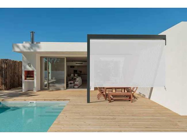 Tieral ongeleide zijluifel voor caleta 3m pergola met geborsteld grijs antraciet - afbeelding 1 van  5