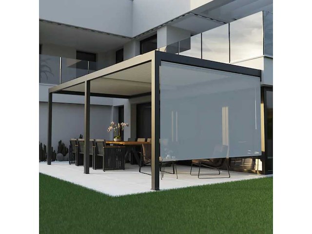 Tieral ongeleide zijluifel voor caleta 3m pergola met geborsteld grijs antraciet - afbeelding 2 van  5