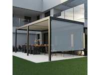 Tieral ongeleide zijluifel voor caleta 3m pergola met geborsteld grijs antraciet - afbeelding 2 van  5