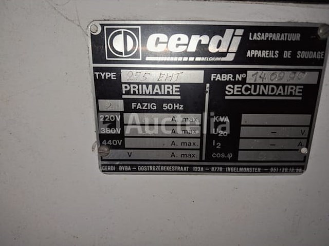 Tig-lastoestel cerdi 275 eht (1990) - afbeelding 3 van  6