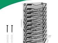 Tijdschriftenrek zwart 10 pockets - afbeelding 2 van  4