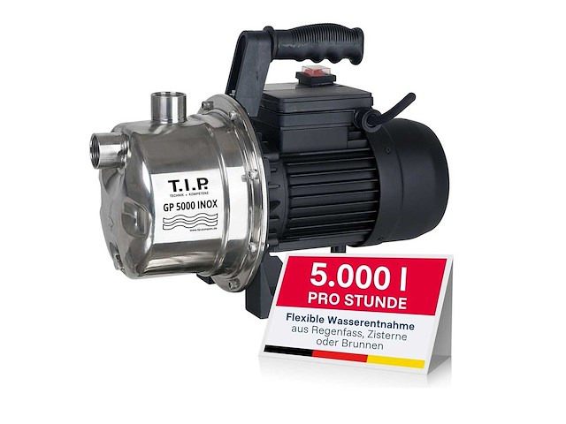 T.i.p. gp 5000 inox tuinpomp 1200w, 5000 l/h - afbeelding 1 van  4