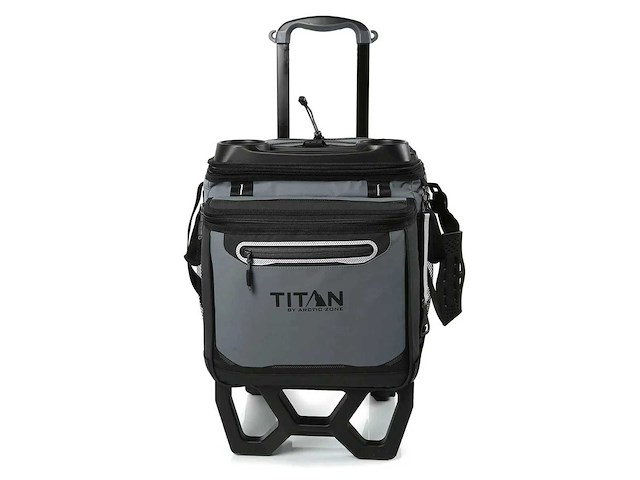 Titan 22,5 liter wielkoeler (60 blikken) met offroad-karretje – grijs - afbeelding 4 van  6