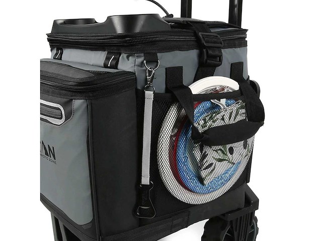 Titan 22,5 liter wielkoeler (60 blikken) met offroad-karretje – grijs - afbeelding 5 van  6