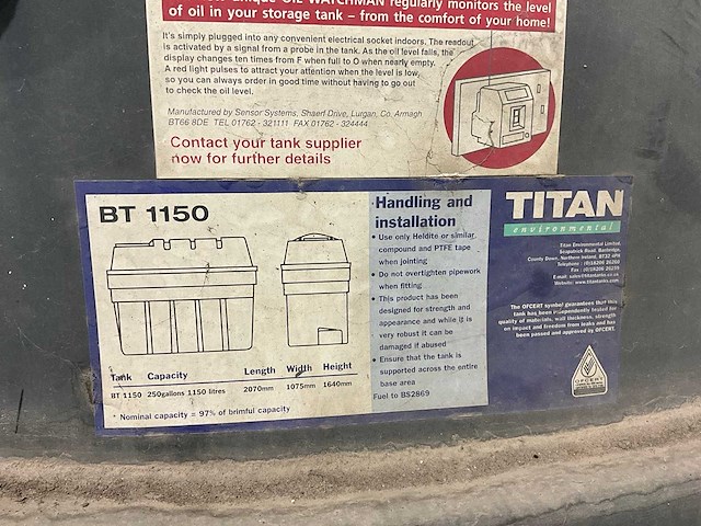 Titan bt 1150 stookolietank - afbeelding 8 van  8