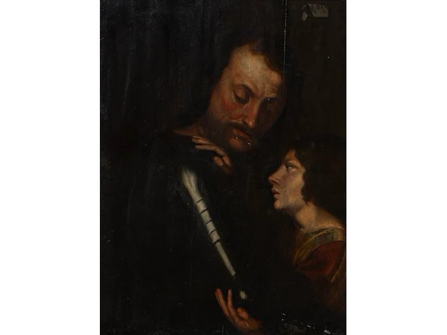 Tiziano vecellio (1485-1576), portrait of a man in armour with a page, oil on a cradled panel 85 x 63 cm. (33.46 x 24.80 in.), frame: 119 x 98 cm. (46.85 x 38.57 in.) - afbeelding 1 van  5