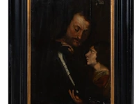 Tiziano vecellio (1485-1576), portrait of a man in armour with a page, oil on a cradled panel 85 x 63 cm. (33.46 x 24.80 in.), frame: 119 x 98 cm. (46.85 x 38.57 in.) - afbeelding 2 van  5