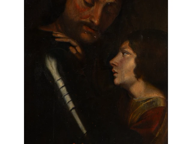 Tiziano vecellio (1485-1576), portrait of a man in armour with a page, oil on a cradled panel 85 x 63 cm. (33.46 x 24.80 in.), frame: 119 x 98 cm. (46.85 x 38.57 in.) - afbeelding 5 van  5