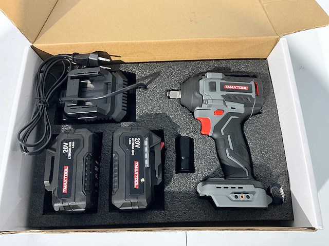 Tmaxtool accu slagsmoersleutel 18v 4ah 2 accu nieuw 550nm - afbeelding 1 van  4