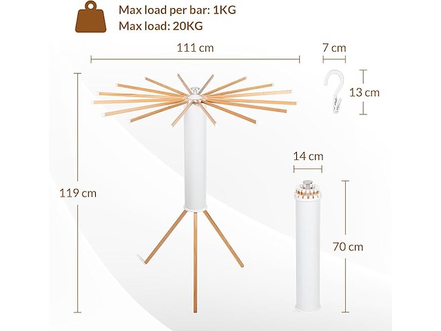 Todeco droogrek voor binnen - afbeelding 2 van  4
