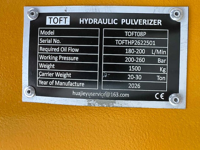 Toft - 2026 - toft08p - cat 320 - hydraulische crusher - afbeelding 5 van  11