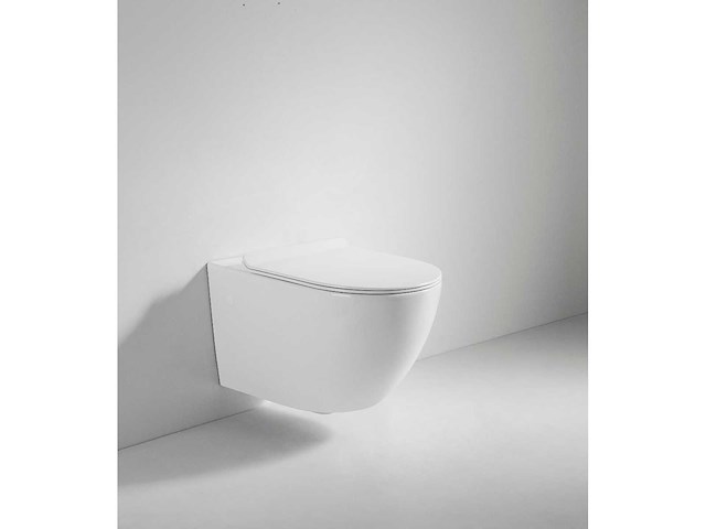Toilet set met geberit up320 druk knop rimless softclose zitting - afbeelding 3 van  5