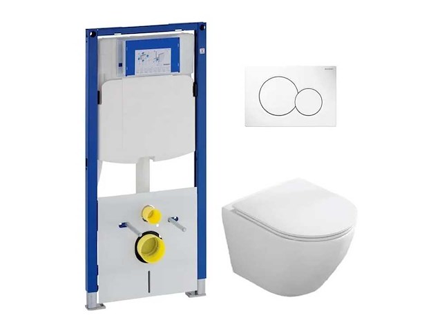 Toilet set met geberit up320 druk knop rimless softclose zitting - afbeelding 5 van  5