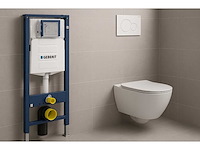 Toilet set met geberit up320 druk knop rimless softclose zitting
