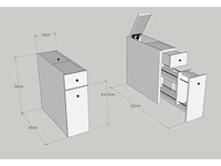 Toiletkast - 2 lades en een antracietafwerking - afbeelding 4 van  4