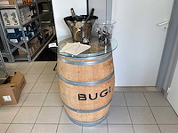 Ton met glazen bovenblad