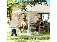 Tonnelle barnum de jardin pop-up pliant double toit protection uv 50+ avec 4 moustiquaires zippées 4 x 4 m - afbeelding 10 van  10